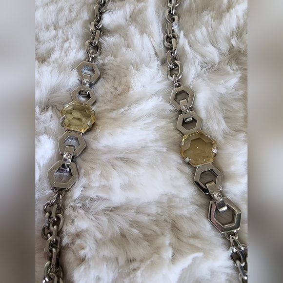 NWOT Ann Taylor Silver Jeweled Long Chain Necklace - Picture 4 of 11